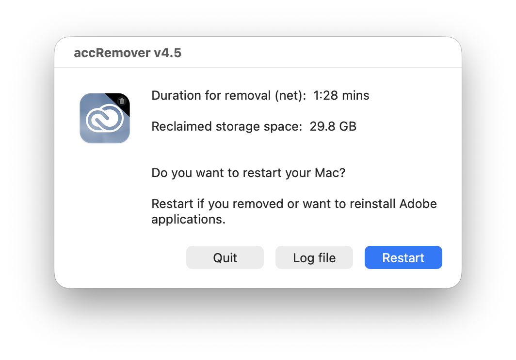 accRemover Screenshot